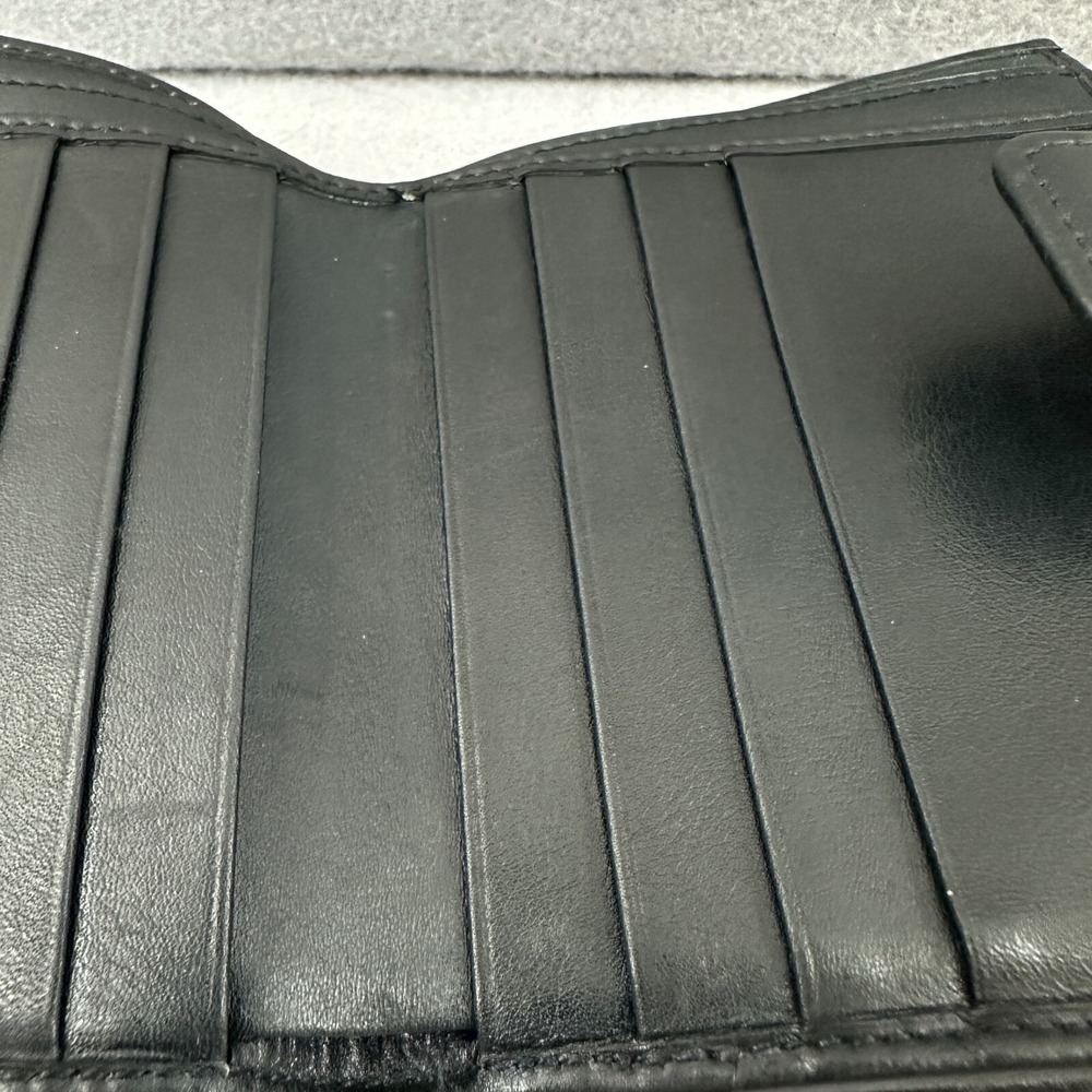 Gucci Bamboo Wallet Black Leather Bifold Snap Closure Card Holder, Used - Picture 16 of 16